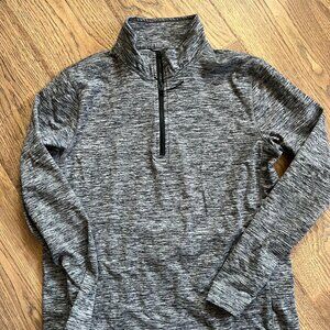 Abercrombie Heather Gray Medium Long-Sleeve Airknit Quarter-Zip